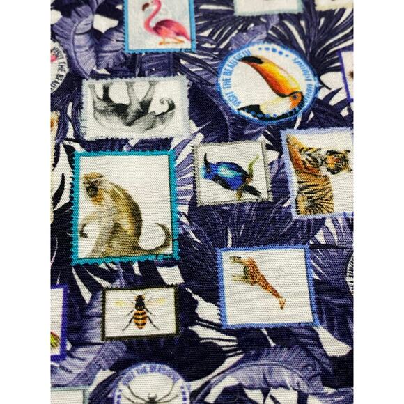 Bugatchi Shirt Mens XL Blue Animal print100% Cotton Shaped Fit Button Up - Picture 8 of 10